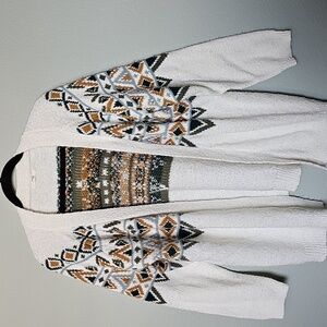 Maurices XL fair isle open front cardigan